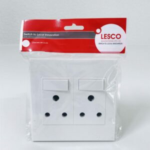 Lesco DenaQ Double SA socket 4x4 White