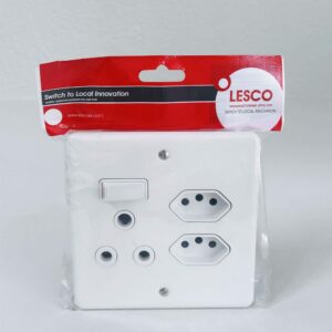 Lesco Metal face 1xSA 2xEuro 4x4 White Enamel